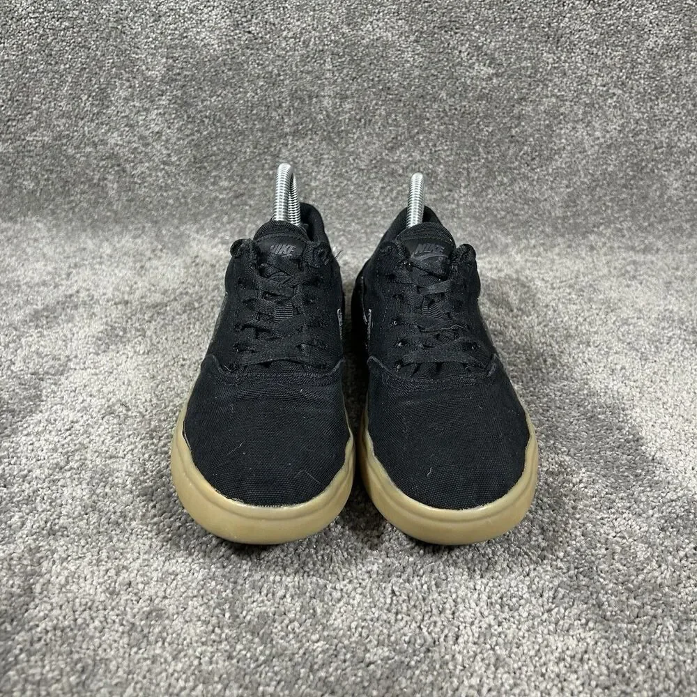 Nike SB Check 905373-006 Youth Size 7Y Black Canvas Gum Skate Shoes Used